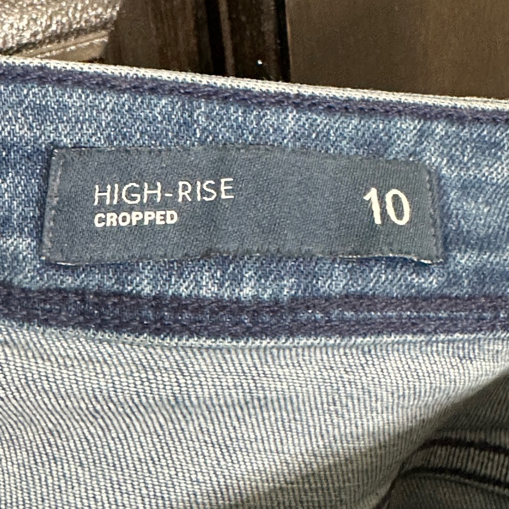 J. Jill High Rise Cropped Side Fringe Jeans Size 10 - Picture 8 of 9